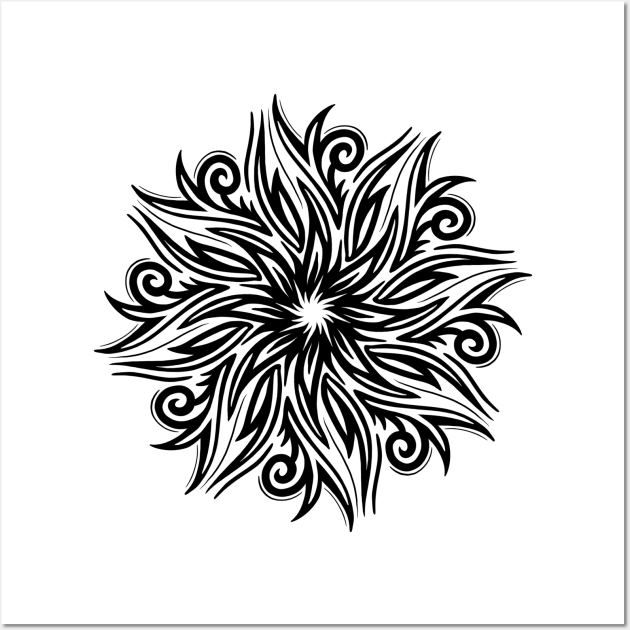 Sun Design Black White Art Wall Art by NMartworks